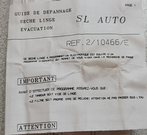 Sèche linge thomson air650 - sèche,