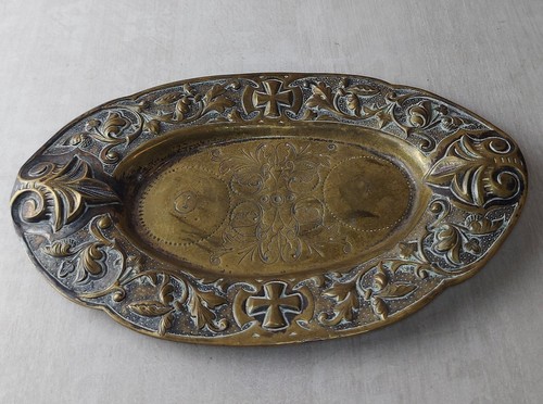 Ancien plat laiton - plat, en