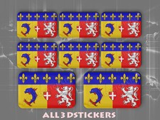 8 x Autocollant Résine 3D