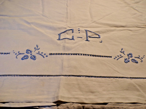 Drap lin blanc avec jours - drap,