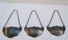 3 Ancienne Plaque En Métal Argenté Pour Bouteille Carafe RHUM SCHIEDAM BONEKAMP 