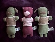 lot de 3 Doudous laine ours