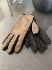 Gants BURBERRY taille 7/7,5 cuir noir/beige marron