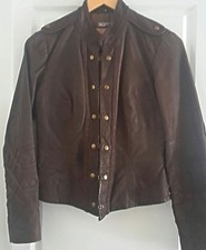 CHIC Veste cuir marron