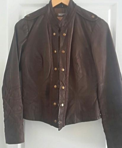 Chic veste cuir marron - veste,