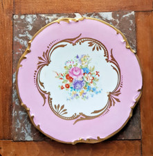 Assiette à gâteau XIXième en Porcelaine de Dresde , Meissen , Saxe ? décor