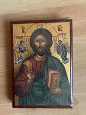 Icône Byzantine Christ Pantocrator - Reproduction Certifiée sur Bois et Fond Or