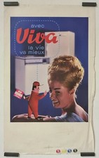 Delbarre Francis Avec Viva la vie va mieux Circa 1950	Affiche Originale Pub