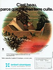 Publicité Advertising 109 1979 tuiles naturelles terre cuite Lambert céramiques*