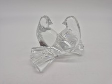 COUPLE COLOMBES CRISTAL DE BACCARAT ESTAMPILLE ETIQUETTE OBJET DE VITRINE