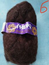 lot 6 pelotes de laine 40g  PHILDAR FALBALAS 100 Marron Mohair Laine acrylique 