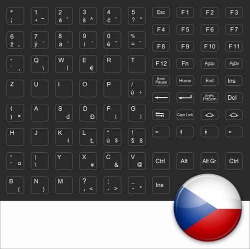 Czech keystick clavier - czech, tactile