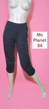 Mc Planet Taille 34   ? Pantacourt noir femme stretch polyester elastane corsai