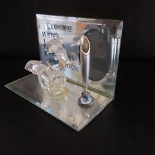 Sculpture dauphins porte-crayon verre miroir vintage fait main