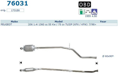 Pot catalytique peugeot 206 - pot,