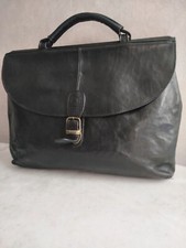 LE DROPT  Sacoche Cartable  Cuir Grainé Noir Porté Main TBE