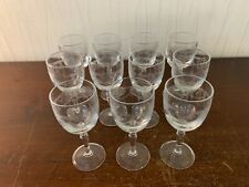 9 verres à porto modèle Dampierre gravé cristal d'Arques (prix à la pièce)