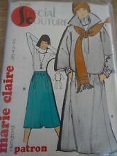 PATRON VINTAGE Marie-Claire -Vintage French  CREATION JUPE &VESTE CHÂLE 38 AU 46