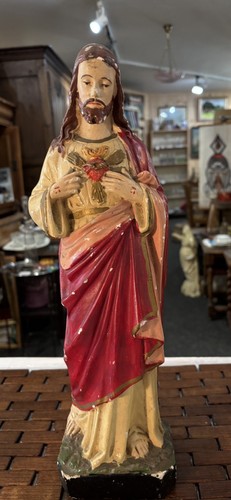 Statue plâtre polychrome - plâtre,