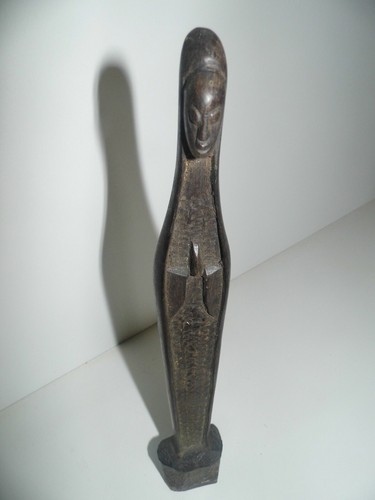 Sculpture vierge noir - sculpture,
