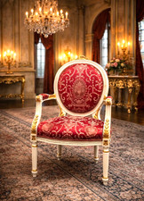 FAUTEUIL MEDAILLON EN BOIS