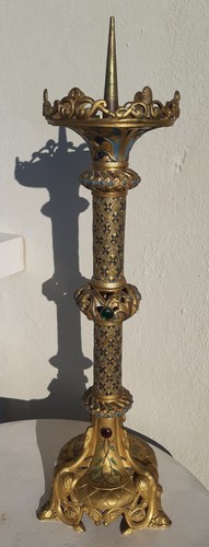 Chandelier bronze émaillé - chandelier,