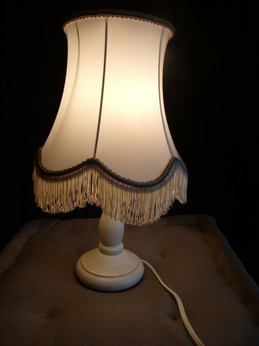 Lampe chevet bois blanc - lampe,