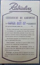 ancien certificat de garantie et feuille mode d'emploi Du Poste RADIALVA...