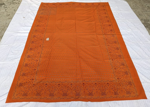 Couvre lit indien orange - couvre-lit,