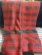 COUVERTURE SNCF  SOC/ LAINE 195X145CM CIRCA 1960 TBE