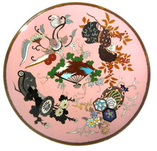 Assiette Murale Cloisonnée En Émail Du Japon