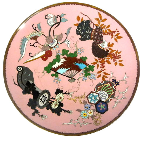 Assiette murale cloisonnée - murale, en