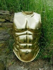 Armure Cuirassée En Acier Doré Vintage De 18 Gages Médiévale Veste Plastron