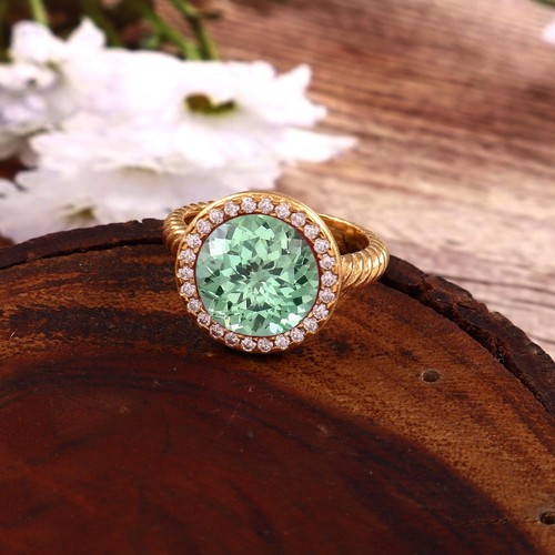 Bague halo saphir vert - bague,