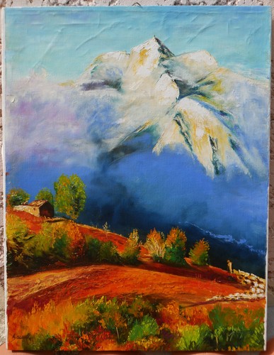 Grand tableau signé - grand, berger