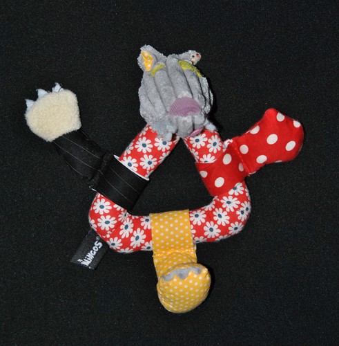 Peluche doudou hochet loup - hochet,
