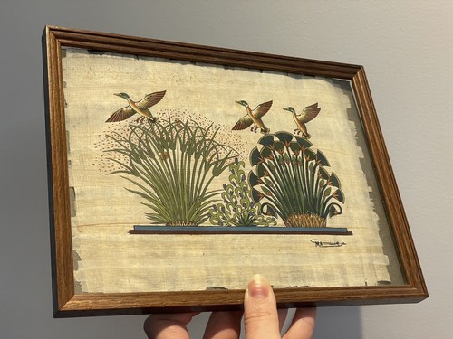 Cadre papyrus égyptien signé - papyrus,