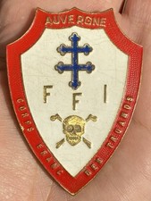 MILITARIA @ INSIGNE FFI AUVERGNE @ CORPS FRANC DES TRUANDS @ RETIRAGE @ BEL ETAT