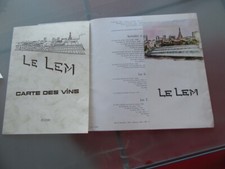 MENU RESTAURANT LE LEM PARC DES EXPOSITIONS PORTE DE VERSAILLES 1970  