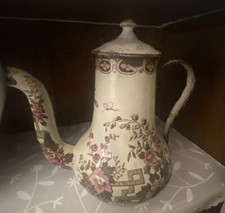 Théière émaillée  Cafetière émaillée Oiseau Et Papillon / French Enamel Teapot