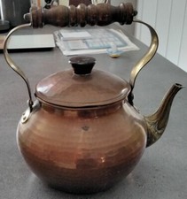 ANCIENNE BOUILLOIRE EN CUIVRE AVEC INTÉRIEUR ÉTAMÉ Hauteur 17 cm TRES BON ÉTAT