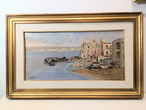 Tableau huile sur toile - , marine