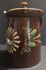 Pichet couvert terre cuite vernissée alsace Soufflenheim XXème