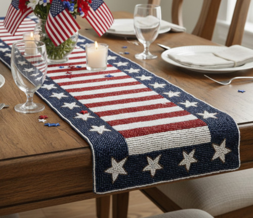 4th july table runner flag - july,