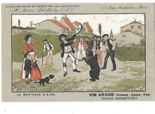 CPA carte postale ancienne  publicitaire Vin Aroud le montreur d' ours