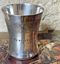 Timbale Métal Argenté gravé