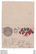 Carte lettre en franchise militaire - Le gaulois - bergougnan - 7 drapeaux