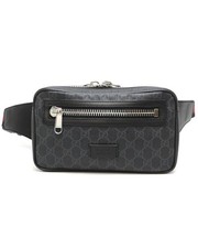 Preloved gucci GG Supreme Belt Bag Black 530412 Men Clutch Bags One Size