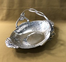 panière / corbeille ART NOUVEAU modèle PAVOTS métal argenté GALLIA CHRISTOFLE