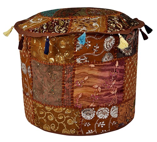 Pouf ottoman indien sari - pouf,